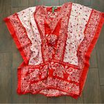 Swimsuit Beach Cover Up Lakhay's Collection Free Size Sequins and Elephants Red Photo 0