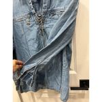 Biker Blues Harley Davidson Lace Up Denim Shirt Jacket Women's S Blue Photo 8