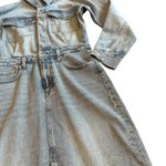 Pistola  Amira Denim Midi Dress Riviera Wash High Slit Long Sleeve Size Small NWT Photo 6