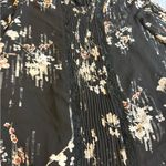 White House | Black Market  Pleated Tie Front Blouse in Black and Cream Photo 3