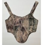 Pretty Little Thing Stone Renaissance Print Mesh Square Neck Dip Hem Corse… Photo 4