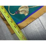 Vintage Emeraude Large Tassel Green Gold Purple Scarf Shawl Photo 7
