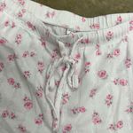 Vintage pointelle coquette rose floral ruffled pj pants White Photo 2