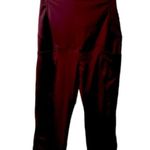 Maternity Maacie Maroon Full Panel Activewear Leggings Pockets Size XL EUC #7589 Photo 1