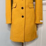 Calvin Klein NWT  Single Breasted Wool Pea Coat Winter Dress Coat Mustard Size 6 Photo 5