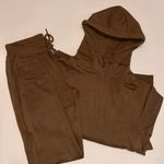 OVERSIZED FLEECE FIT PULLOVER HOODIE Brown Size M Photo 2
