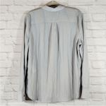 Madewell  Women Grey Silver Long Sleeve Crinkled Relaxed Button Up Shirt small Photo 9