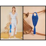 Cult Gaia ππ Angelou Mini Bag ~ Cobalt Blue Macrame Tassel Boho Chic Photo 2