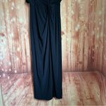 Alex Evenings  Embellished Ladder Sleeve Draped Knot Front Gown Navy Blue Size 6P Photo 4