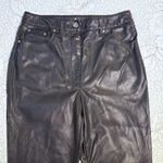 7 For All Mankind  High Rise Vegan Leather Straight Pants Black Sz Small 💚 Photo 3