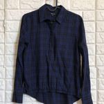 Madewell  royal‎ blue plaid button down pullover shirt Photo 1
