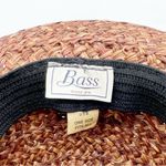 Vintage Bass Woven Braided Raffia Straw Sun Hat Dark Brown Y2K 90s Blossom OS Photo 5