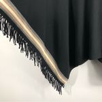Cullen Black Fringe Fine Wool & Cashmere Poncho Style Sweater Photo 8