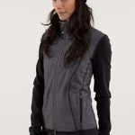 Lululemon Size 10 Nice Asana Jacket Herringbone Heathered Slate Black Jacket Photo 0