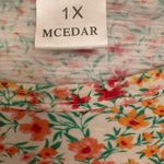 Floral Graphic Boxy Tee Red Pink Green | Soft Knit Casual Everyday Top | 1X Photo 3