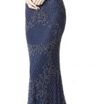Sherri Hill  51475 Navy Blue Heavy Beaded Formal Gown Photo 0