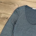 Michael Stars  Long Sleeve Blue Shimmer‎ Top One Size Photo 2