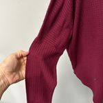 a.n.a . Waffle Knit Long Sleeve Button Front Tie Bottom Shirt Large oversized Photo 4