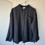 Parachute‎ Women's Linen Shirt Button Up Coal Gray Blouse Top Lagenlook Medium Photo 0
