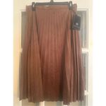 Bagatelle  brown size Large Faux Suede Pleated Midi Skirt Photo 3