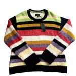 RTA stripped sweater wool alpaca black red green size M S1 Size M Photo 3