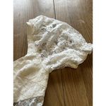 Hello Molly Lace Strapless Puffy Shoulder Ruffle Mini Dress Size M US 6 Peasant Photo 6