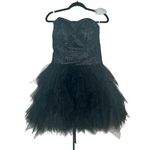 Sleeveless Short Prom Homecoming Little Black Dress Lace Corset Tulle Size 6 Photo 0