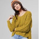 Free People  Gold Show Sunday Shore Pullover Sweater Photo 4