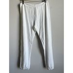 Sundry  Women's White Fleece Yellow Reflective Striped Sweatpants Size 3‎ NEW Photo 2