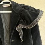 Vtg RoccoBarocco Women's 40 Ruffled Bolero Long Sleeve Black Gold Velvet Jacket Size M Photo 8