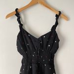 Reformation Black Elyse Patriotic Color Star Ruffle Strap Fit & Flare Mini Dress Photo 4