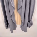 LOGO Cardigan Vest Womens XL Blue Cotton Cream‎ Swiss Dot Lace Photo 2