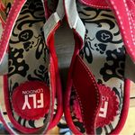 Fly London Sandal Womens Size 37 US 6.5-7 Lipstick Red Print Comfort Heels Photo 5