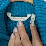 Soft Surroundings  Teal Women's Highland Chunky Sweater Sz PM Photo 2