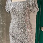 Silver Sequin Semi Dress Photo 0