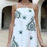 ZARA  Cotton Embroidered Rope Mini Dress Medium Shift Oversized Boxy 6895/058 Photo 0