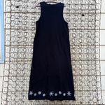 Vintage 90s Westbound Christmas Trees Snowflakes Embroidered Long Black Dress S Photo 2