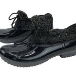 Dakota Shearling Patent Leather Black Duck Slip On Low Top Boots Shoes Size 6.5 Photo 12