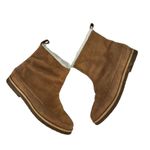 Jenni Kayne  Suede Moc Shearling Lined Slip On Ankle Snow Boots Tan Size 39 Photo 4