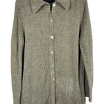 VTG Denim & Co. Chenille Cardigan Sweater S Tan Button Front Long Sleeve Brown Photo 0