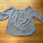 Blue and White Striped Off Photo 0