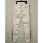 Frame Le High Skinny Jeans White Colorblock Side Stripe Raw Hem Size 26 EUC!! Photo 2