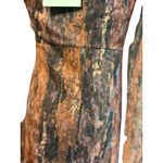 Oak & Trellis Dress NWT SZ Med Midi Autumn Leaf Baby Doll Long Sleeve Sheer HOCO Brown Photo 3