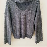 Urban Outfitters Keyhole Turtleneck Knit Sweater Gray Sz Medium Photo 2