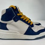 Saint Laurent Sl24 Colorblock Lace Up High Top Sneakers White/Navy Size 38 / 7.5 Photo 5