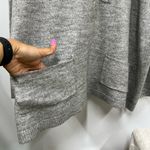 Karen Kane L Oversized Embroidered Sweater Gray front pockets Lagenlook Photo 11