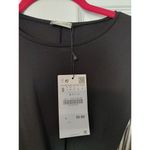 ZARA  Black Long-Sleeve Dress With Metallic Gold Accent Photo 1