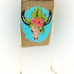 Bamboo Trading Company Boho Skull Club crossbody tote Gold Photo 0