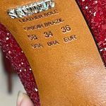 Schutz Stilletos Red Glitter Platform High Heels Lux Glam Party Shoes Size 5B Photo 6