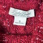 Lucky Brand  Sweater Womens S‎ Red Cowl Neck 3/4 Sleeve Pullover Sweater NEW Photo 1